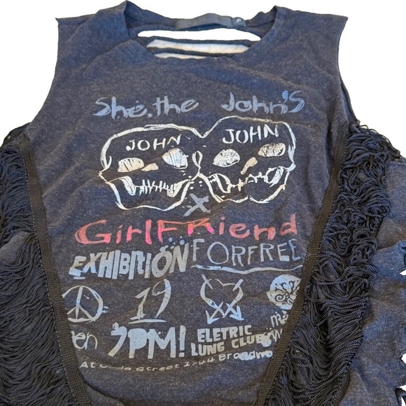 John‎ John Black Festival Fringe Ladies Tank; Black; Small - Picture 4 of 6